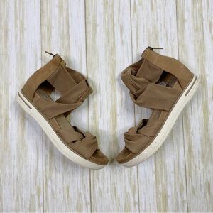 Eileen Fisher Taupe Brown Zanya Mesh Sandals